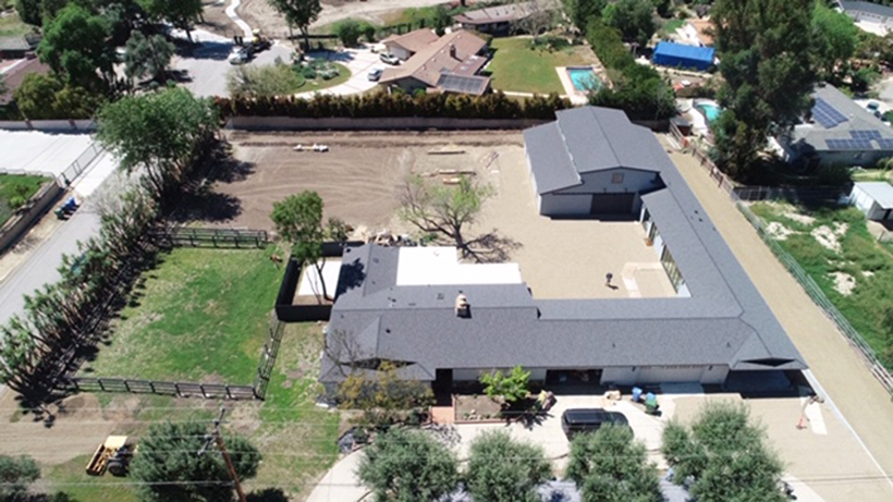 Aerial View West (Owner photo) - Showcar Garage & Guest Suite Addition - ENR architects, Granbury, TX 76049